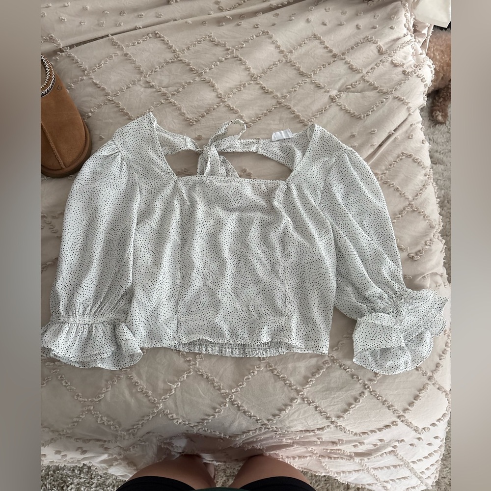 Sienna Sky White Dotted Blouse